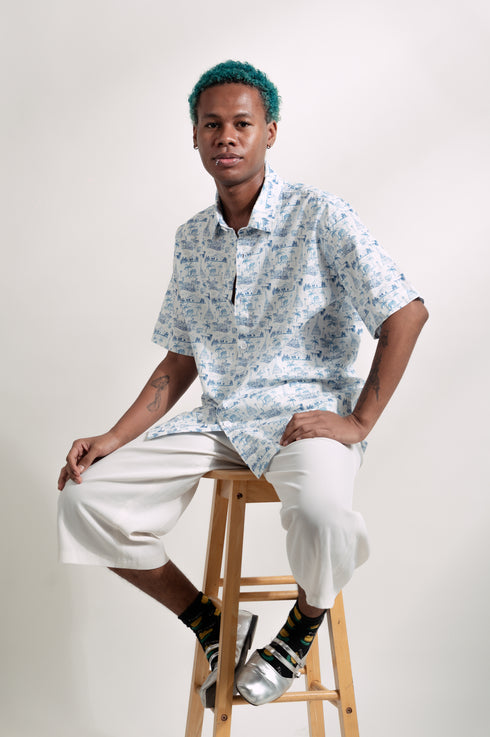 EMGEE by Get Spotted: Beni Buttondown in Toile de Pinoy Fabric